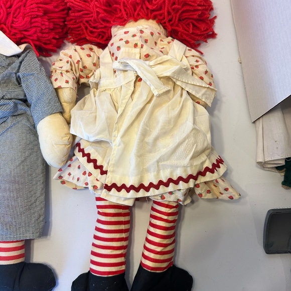 Vintage Raggedy Ann and Andy Handmade doll set  OOAK Plush Soft Toy Stuffed Dol - Picture 5 of 10